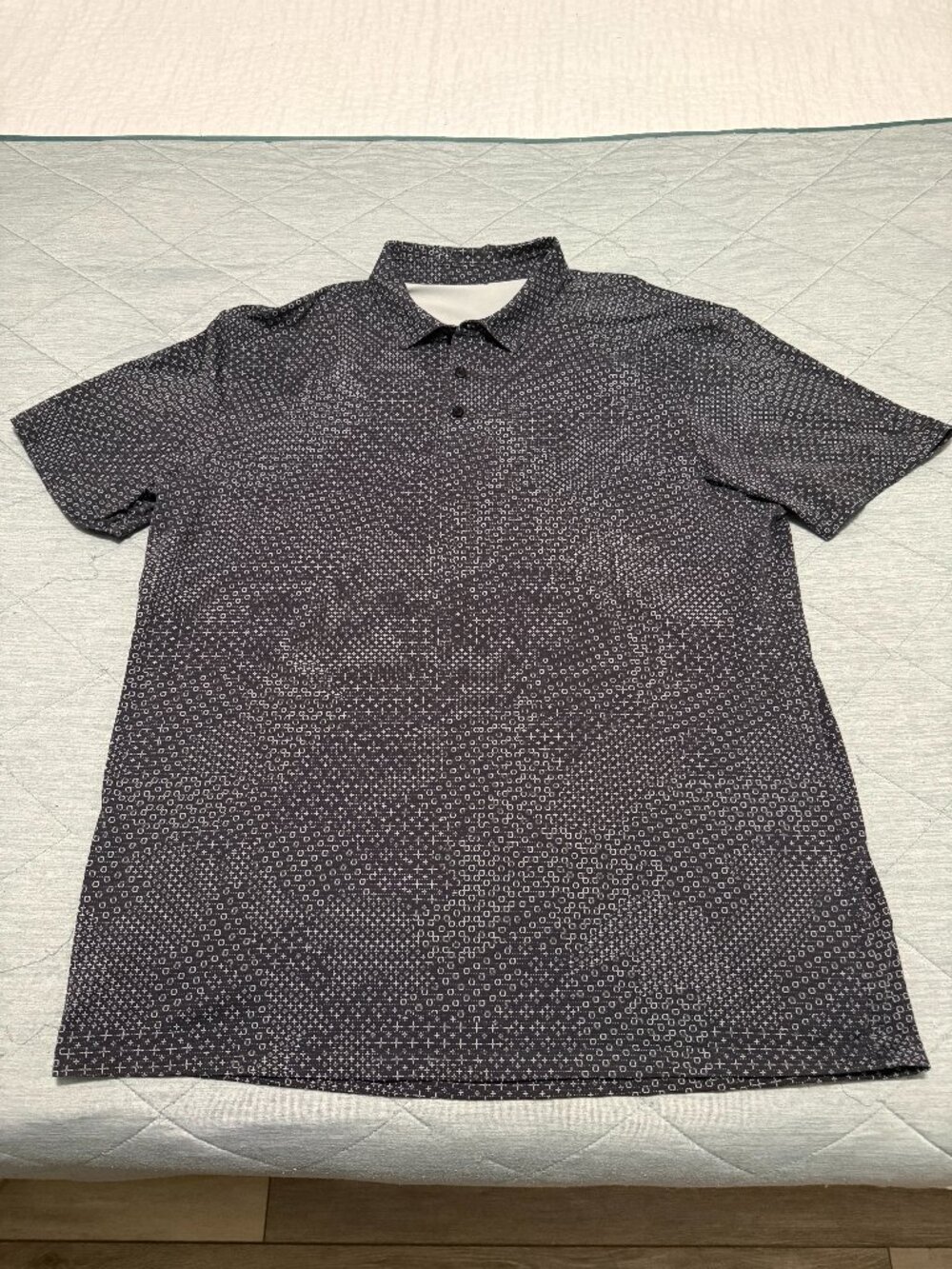 Mens Lululemon Propel Polo Stitch Camo Grey L